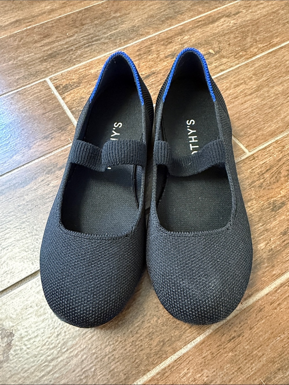 Rothy’s Kids Black Knit Mary Jane Flats